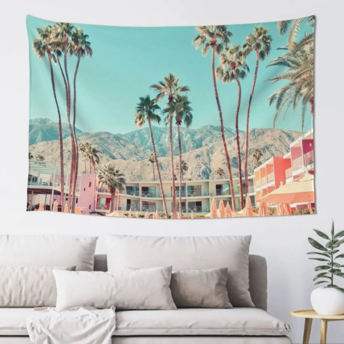 Palm Springs Hotel Saguaro Tapestry Home Decoration Accessories Bathroom Decor Wall Art Tapestry