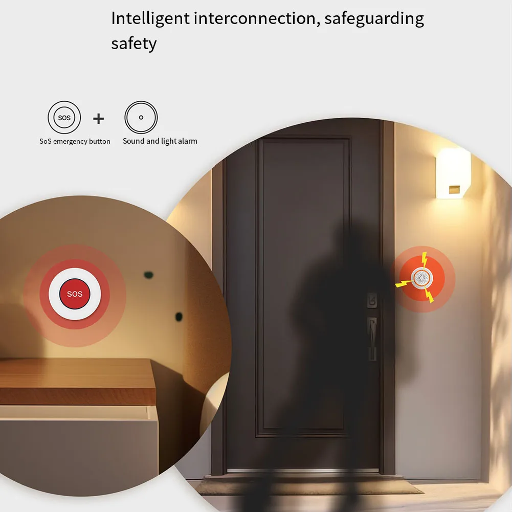 CR2032-Powered Smart SOS Button for Tuya and For Zigbee3.0 with Real-Time App Alerts and 180-Day Log Retention