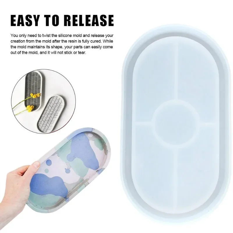 

Oval Tray Mold Silicone for Gypsum & Concrete Flowerpot DIY Craft Molds