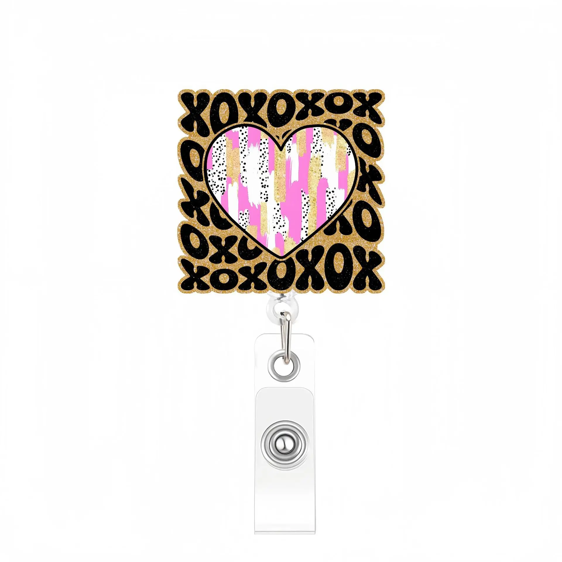 Acrylic Badge Reel Vibrant Retractable Badge Holder Doctor Badge Reel Stylish For Nurse Professional Student