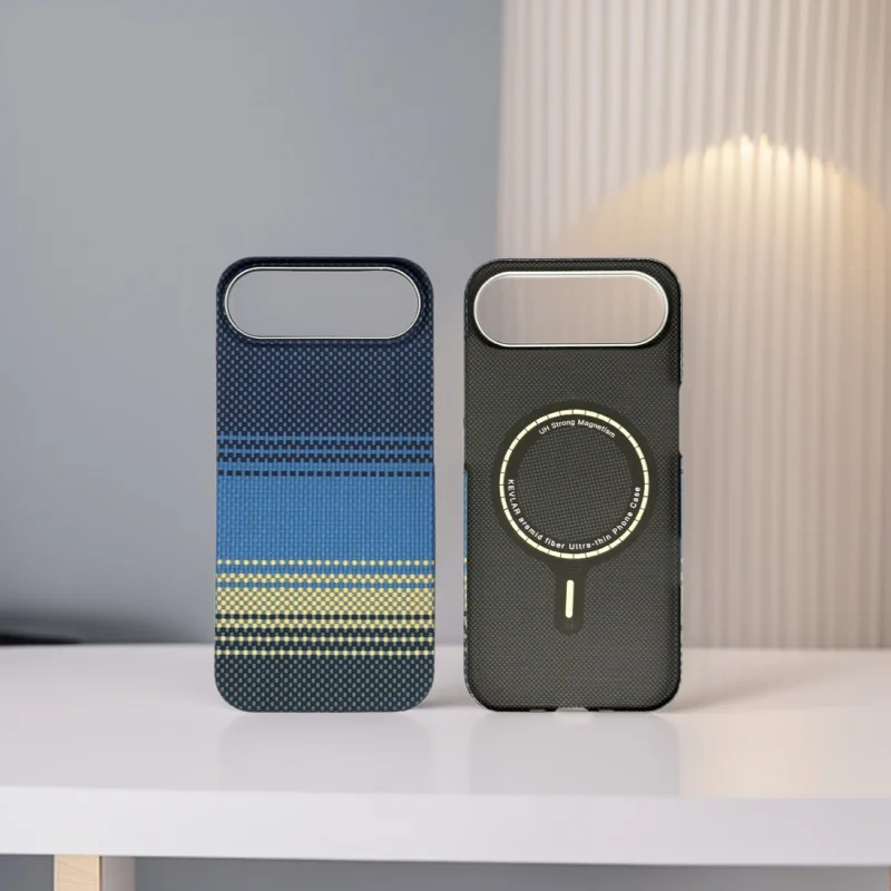 Coque de téléphone en fibre d'aramide Kevlar pour iPhone air, étui rigide léger à aspiration magnétique, demi-paquet