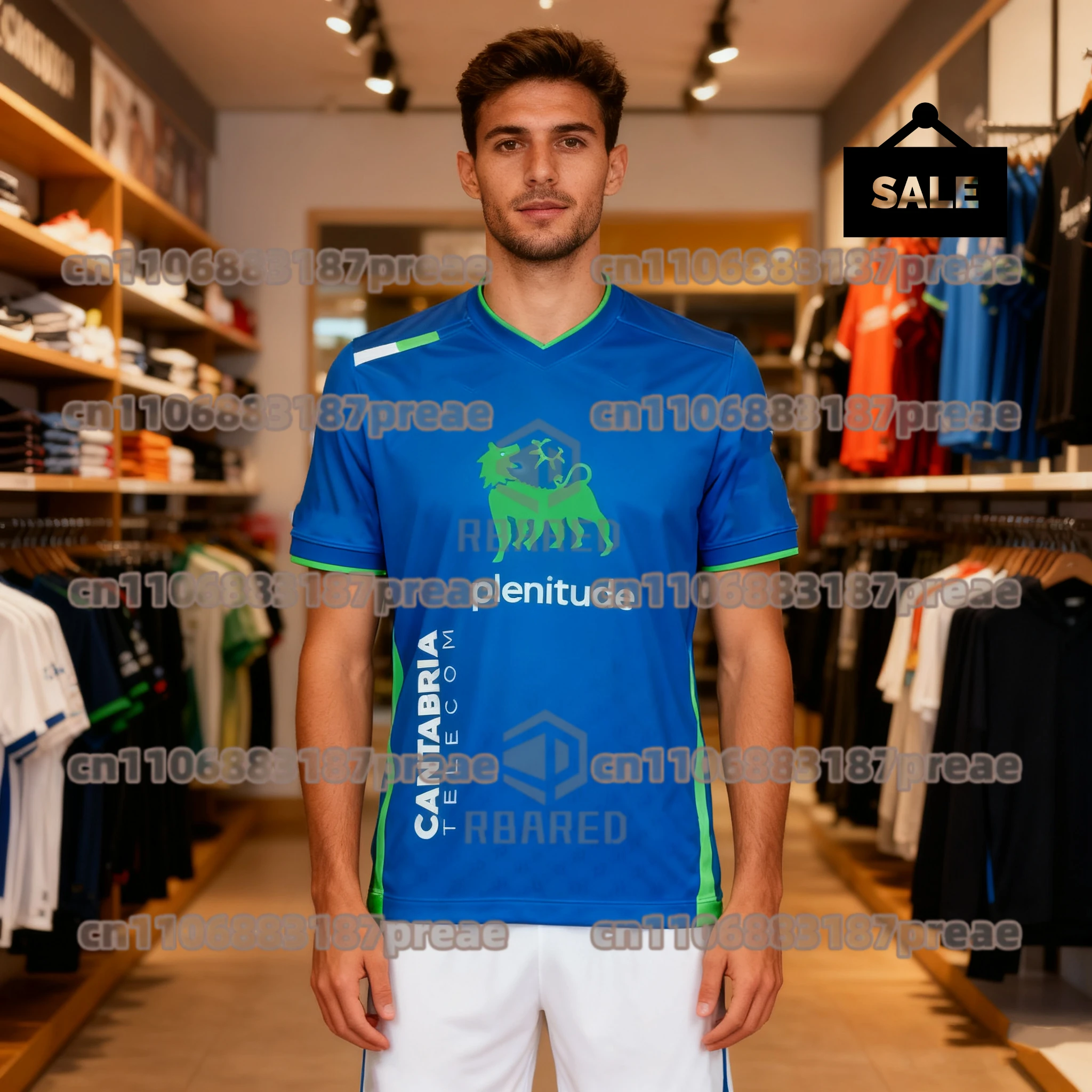 2025 camisetas de verano de moda y transpirables, uniformes del equipo deportivo Santander impresos en 3D, camisetas deportivas neutrales para deportes al aire libre