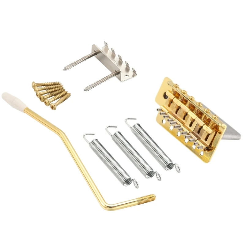 

Guitar Tremolo Bridge with Bar 6String Individual Saddle Guitar Replacement Part