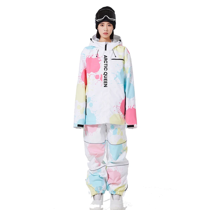 Colorful Set, Women s Ski Clothes, Snow Wear Suit Sets, Snowboard Clothing, Winter Costume, Ski Jacket and Strap Pant for Female