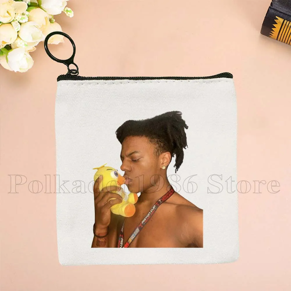 Funny Cute Darren Watkins IShowSpeed Speed Lover Fan Gift Canvas Coin Purse Bag Small Square Key Storage Card Bag Wallet Pouch