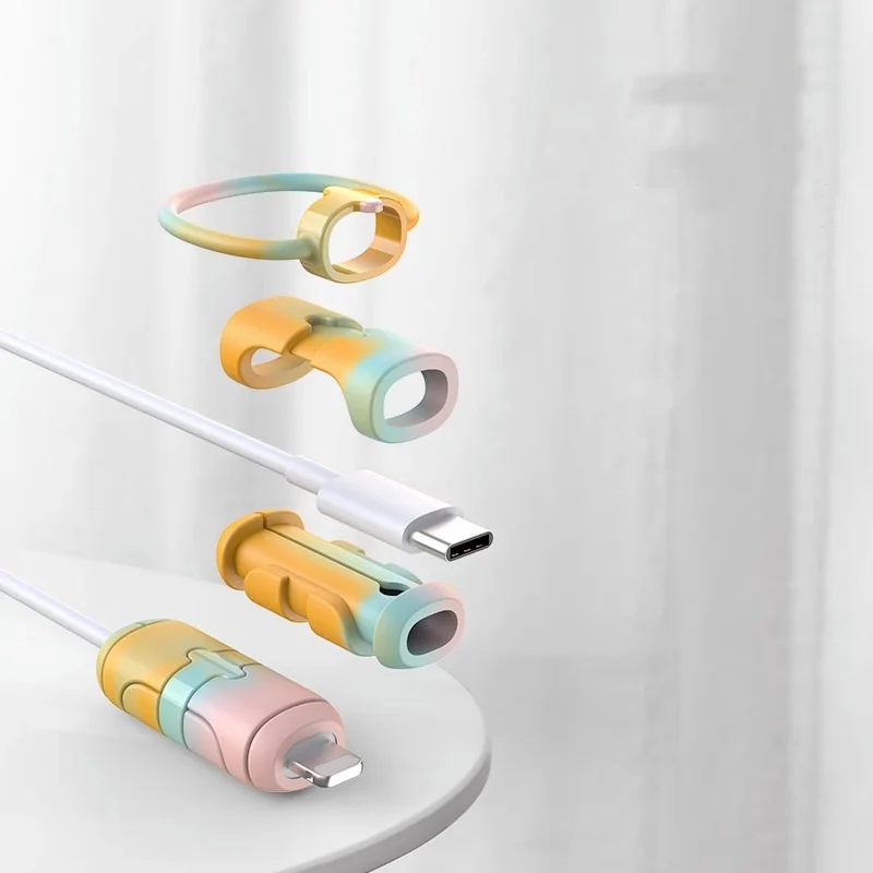 Silicone USB Type C Charger Cable Winder Protector Anti-break Protective Sleeve For iPhone Samsung Xiaomi Huawei Cord Cover