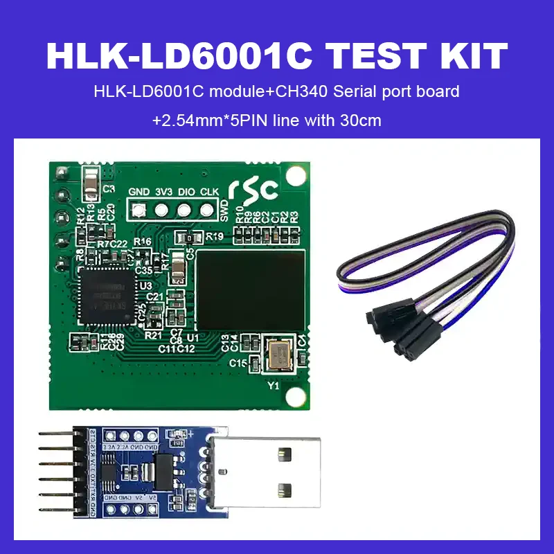 Hi-link HLK-LD6001C 60G mmWave Radar 4T4R Ceiling Mount Passenger Flow Counter Sensor for Smart Building