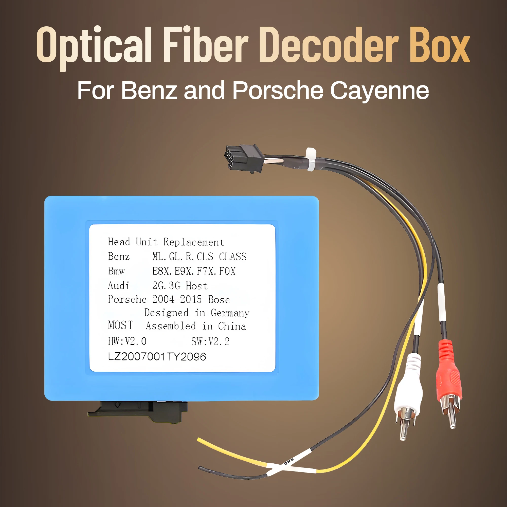 

Fiber Recorder For Benz For Porsche Cayenne Car Stereo Radio Amplifier Optical Adapter