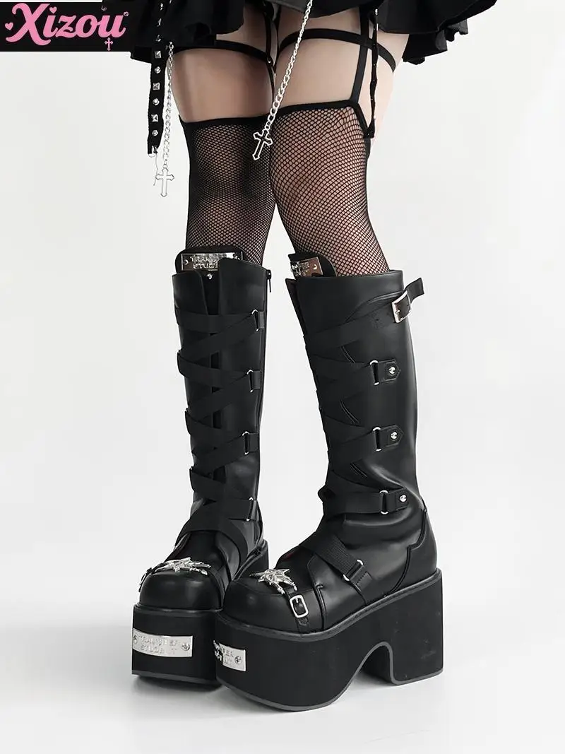 Automne et hiver Original Style Punk saule ongles plate-forme Muffin chaussures sous-culture Y2k automne hiver épices filles bottes pour femmes