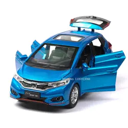 1:32 Honda Fit modello di auto in lega pressofusi in metallo e veicoli giocattolo le porte possono essere aperte modello di tirare indietro la luce e il suono per i bambini