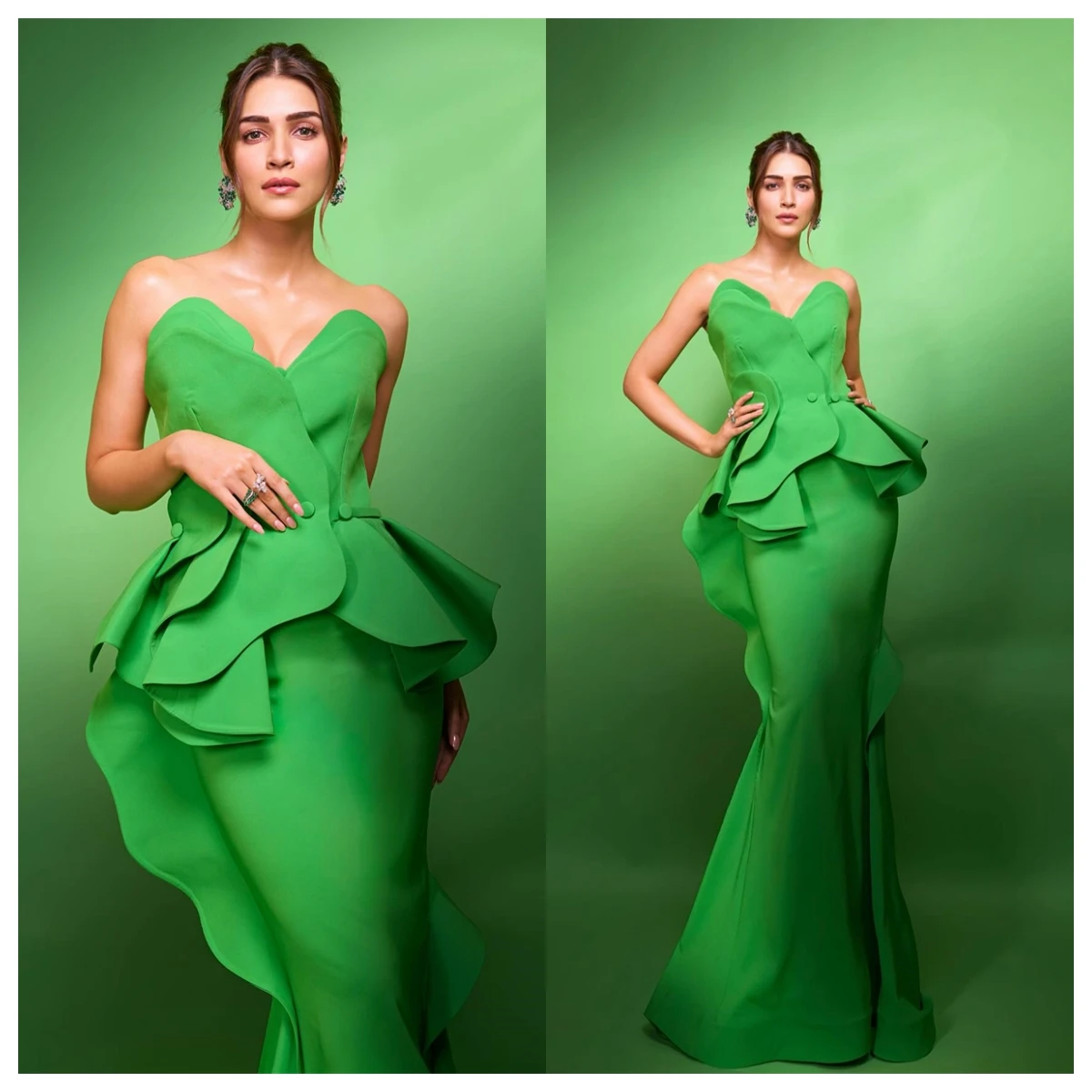 Robe De soirée sirène en Jersey vert moderne, personnalisée, sans bretelles, sans manches, fermeture éclair au dos, robe De bal à la mode