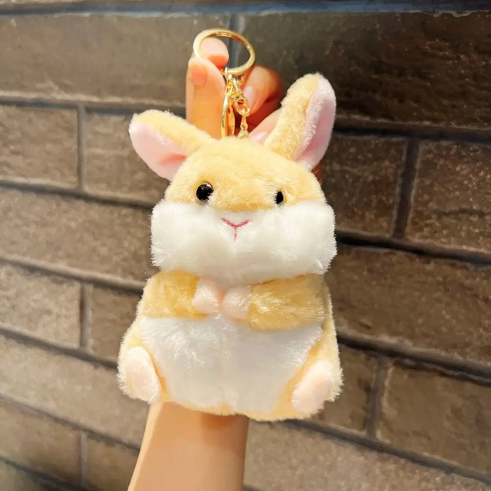 Cute Plush Toy Hamster Pendant Plush Stuffed Doll Key Chain Clasp Key Ring Women Handbag Backpack Car Decor Trinket Dropshipping