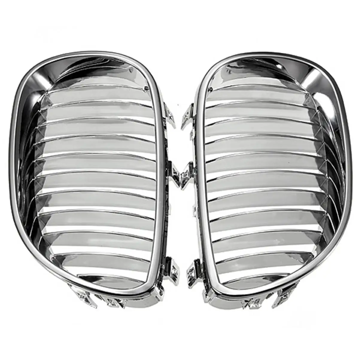 L37A-Front Bumper Chrome Sport Wide Kidney Grille Grill For-BMW E60 E61 5 Series M5 2003-2009 51137065701