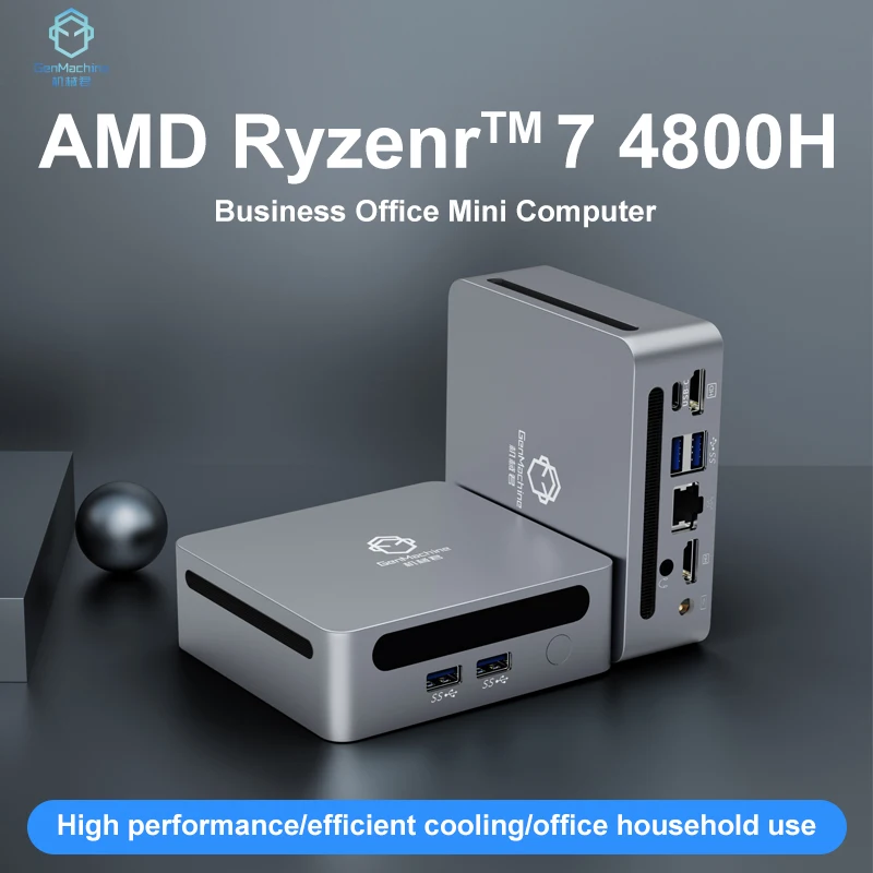 Imagem -02 - Genmachine Amd Ryzen 4800h 8g Mais 256g Windows 11 Mini pc Ddr4 Max 64gb Wifi6 24gbps Rtl8852 Bt5.2 42 Ghz pc para Jogos de Mesa