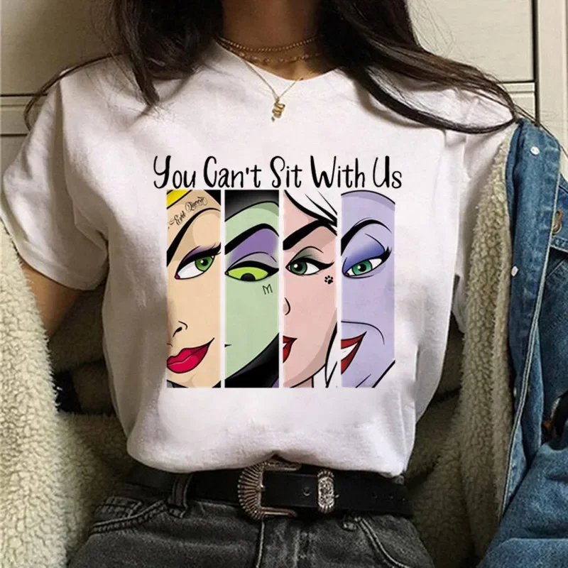 FashionCute Cartoon Villains Queen Print Womens T-Shirt Street Breathable Short Sleeve  Casual Clothes Tshirts