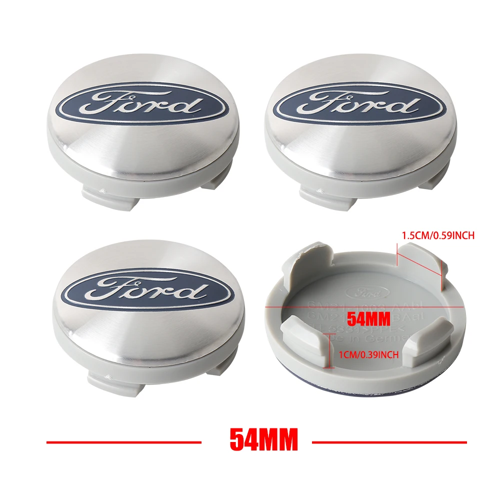 54mm 4pcs Car Wheel Center Hub Metal Emblem Cap Cover for Ford Focus 2 Mk3 F150 Mondeo C-Max Fusion Ranger Escort Explorer Kuga