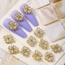 5pcs hollow four-leaf clover nail decoration, light luxury style DIY nail decoration, y2k metal style nail diamond