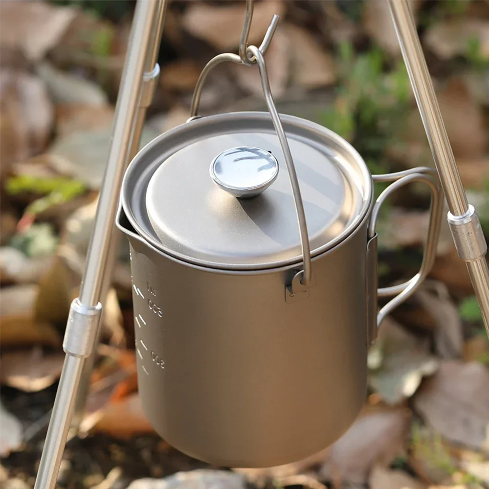 Lixada 750 ml Titan-Kaffeetasse, Becher, französische Presskanne, Kaffeemaschine mit Deckel,