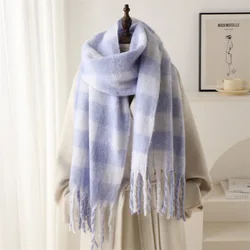 New 220X40cm Autumn Winter Men Women Long Scarf Luxury Designer Wraps Fashion Tassel Cell Thickening Warmth Scarves High Quality