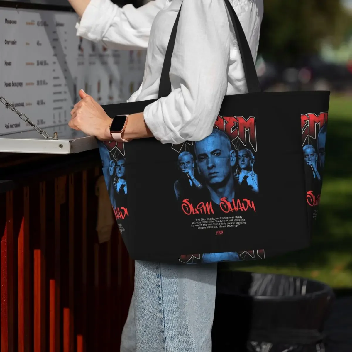 

Design Eminem Beach Tote Bag Sport Gym Yoga Duffle Large Tote Bag Women Travel Bag Fitness bag