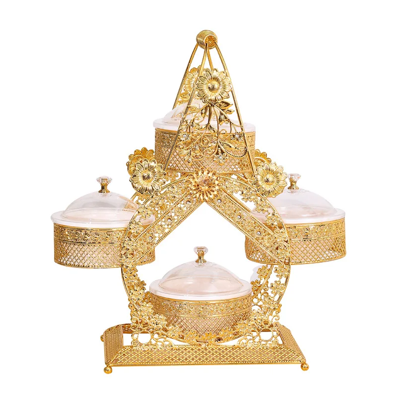 

High-end light luxury fruit snacks, dried fruit box, stepped four boxes, afternoon tea fruit box