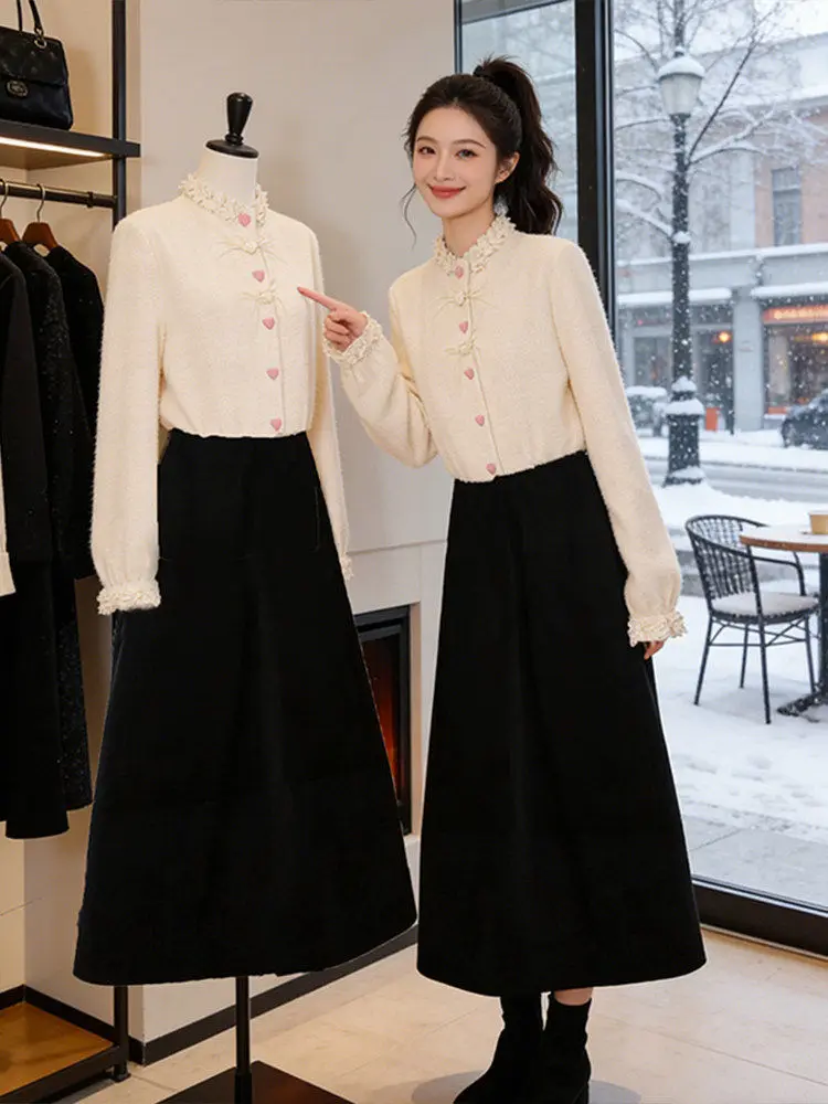 

Ele Thi Long Sve Women's irt Floral Collar Base Layer Top Autumn Winter New Sle Cleanfit Loose Fit Breathable Sk...