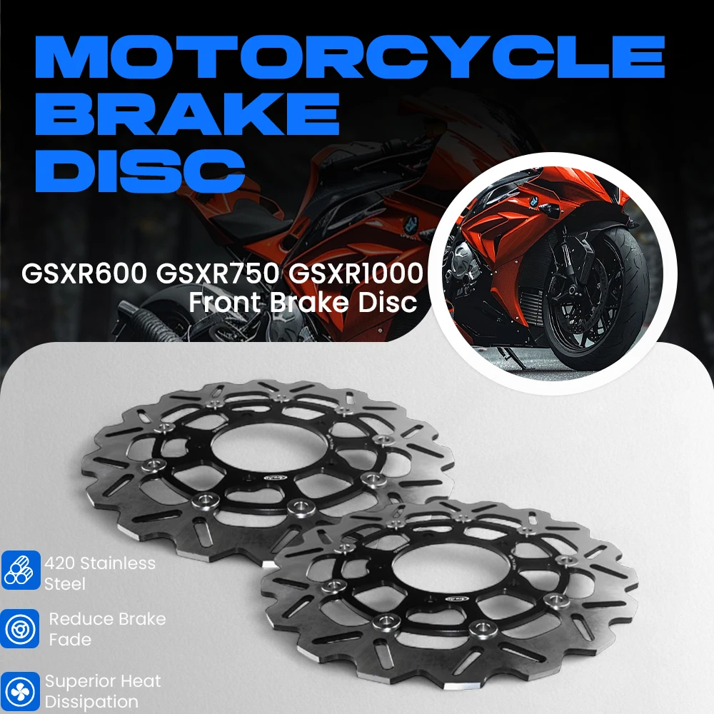 

Плавающий передний тормозной диск мотоцикла, ротор для SUZUKI GSXR600 GSXR750 2006-2007 GSXR1000 2005-2008, высококачественный адаптер