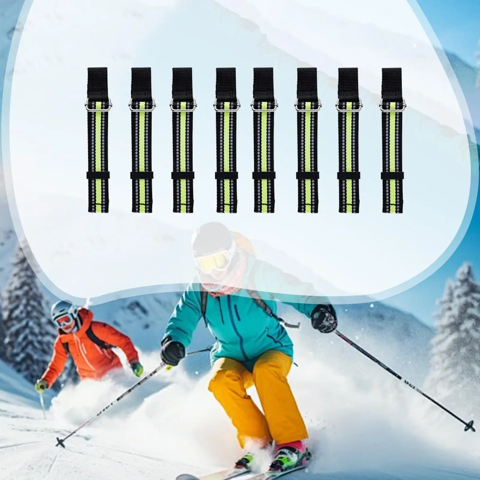 

Ремень для лыжного тормоза со светоотражающей полосой, фиксаторы тормозов для сноуборда, связывающие тормозные ленты для зимнего пешего туризма, практики катания на лыжах