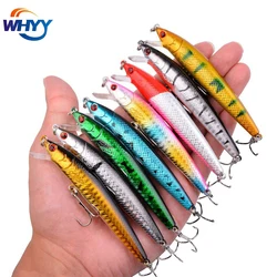 Juego de Señuelos de Pesca, cebo duro de 8,5g, 9,5 cm, Mini pececillo flotante, Crankbait loco, señuelos de manivela biónica Artificial, 8 unidades por lote