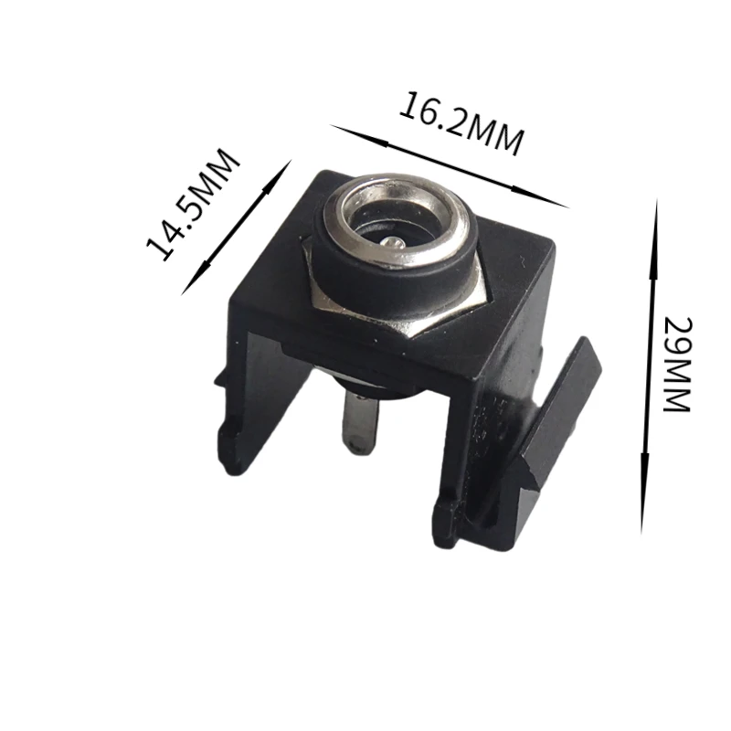 Conector de alimentación de 5,2 CC con soporte de hebilla para instalación de panel de pared, blanco y negro, 1 unidad