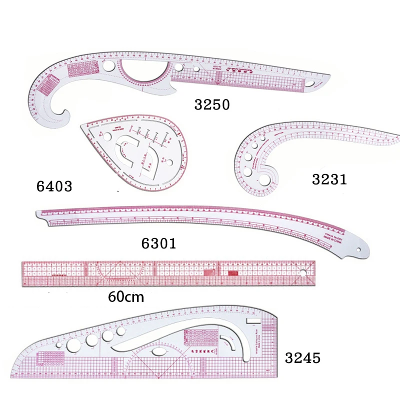 Tailor Measuring Ruler Kit DIY Pattern Sewing Rulers Drawing Quilting Clothing Patchwork Cutting Curve Craft Tools