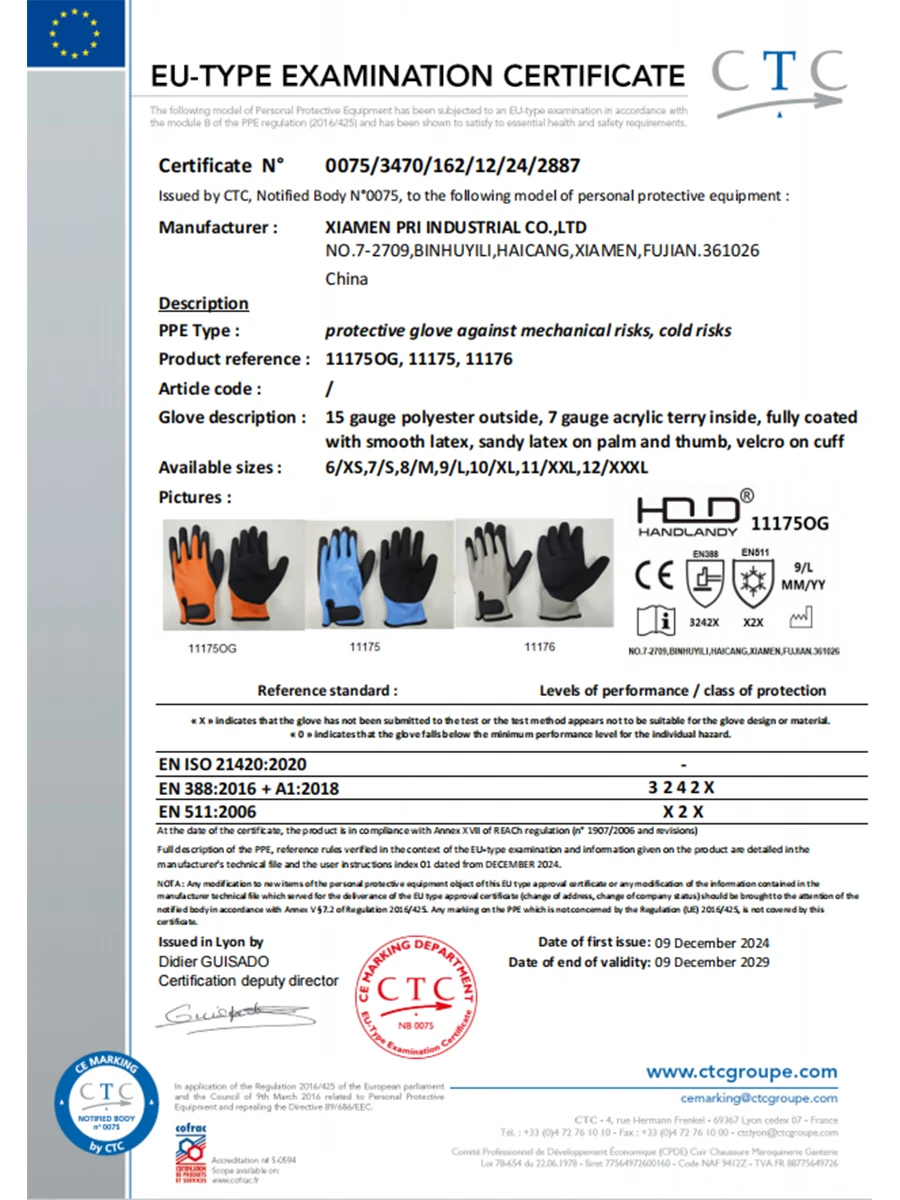 HANDLANDY Waterproof Work Gloves for Cold Weather, Insulated Winter Freezer Work Gloves with Grip CE certification work gloves