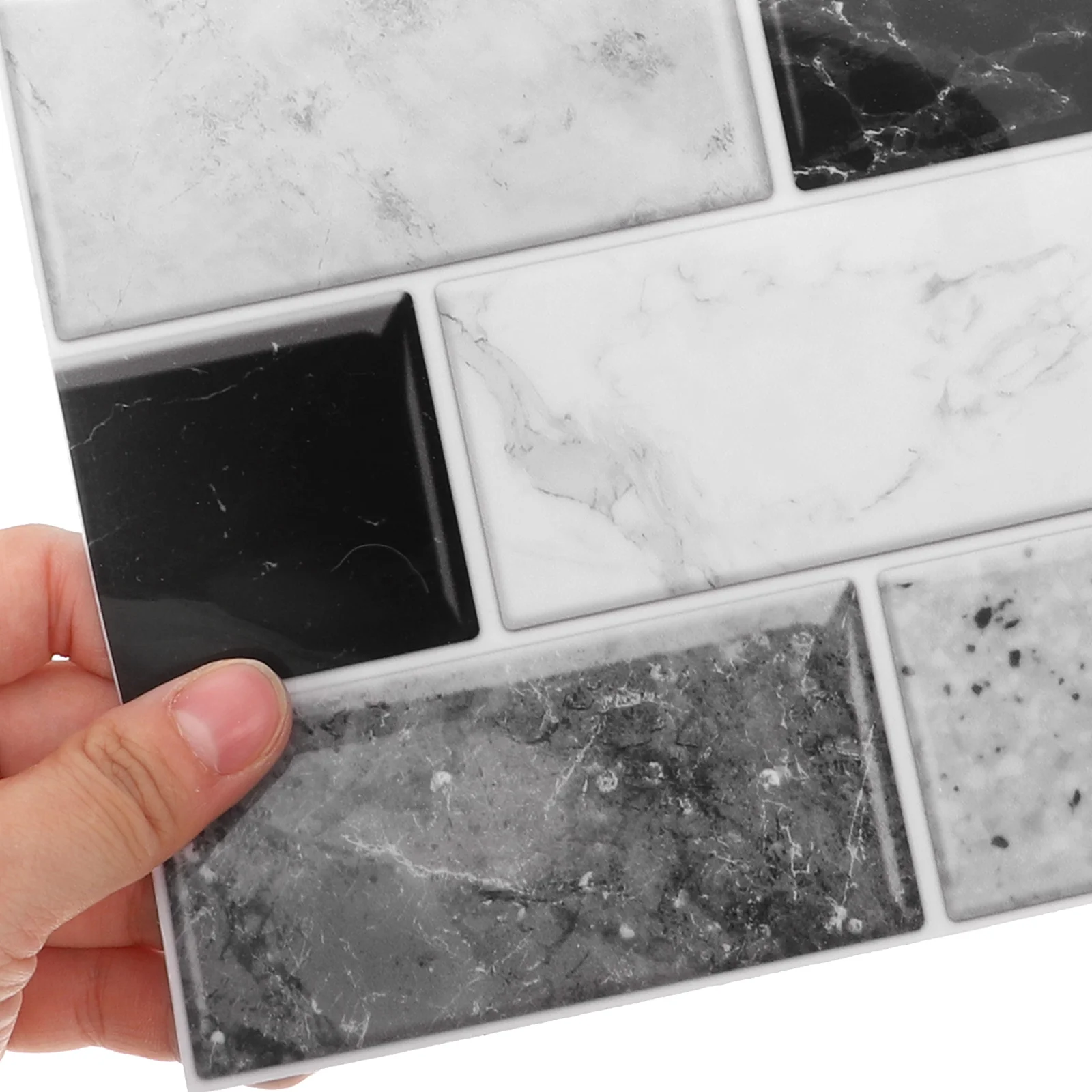 

10 Sheet Tile Stickers Kitchen Bathroom Backsplash Removable Peel and Decorative Wallpaper