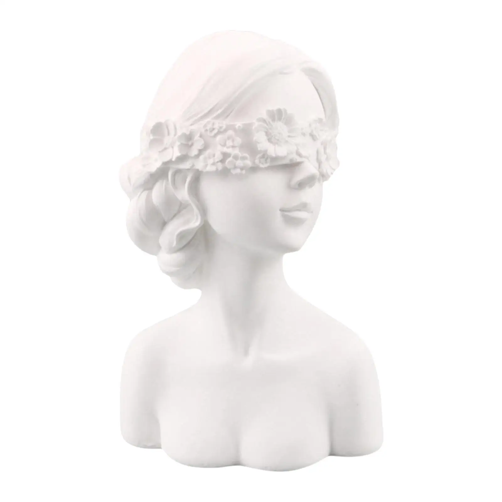 Jewelry Display Stand Mannequin Girl Statue Resin Figurine Necklace Holder for Bedroom Dresser Office Desk Tabletop Ornament