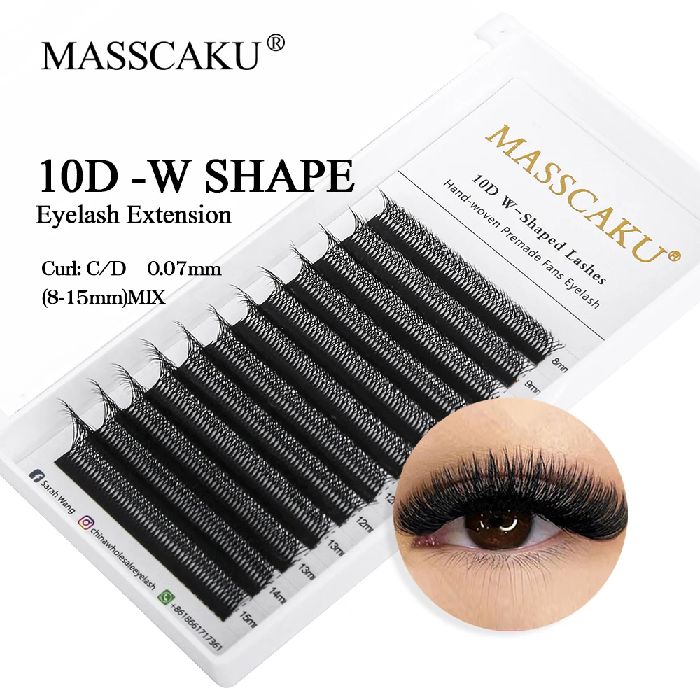 Faux Mink Matte Black Eyelashes Trays, etiqueta privada personalizada, W Estilo Premade Volume Fans, Curl C D, Comprimento Misto, 8-15mm