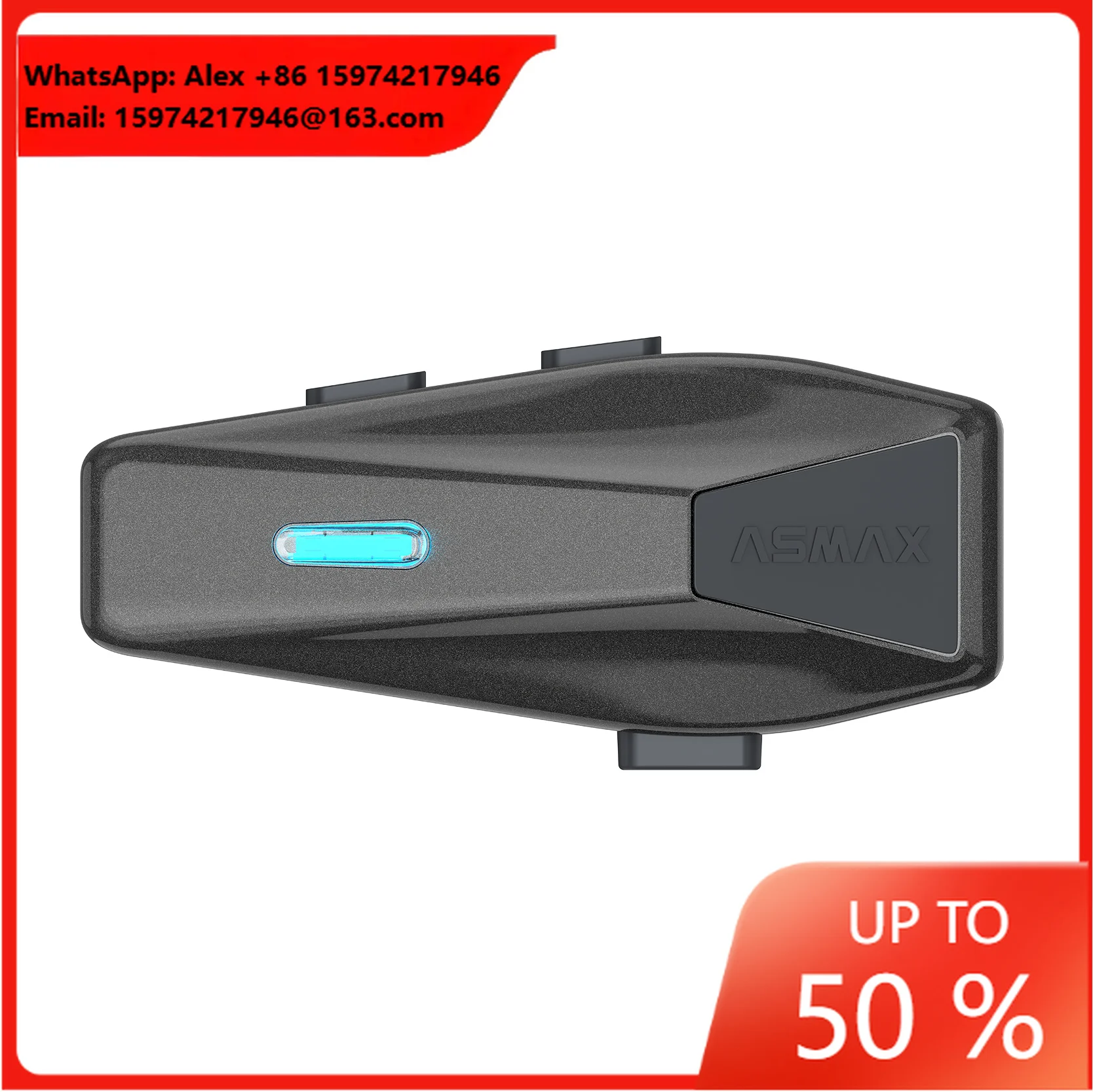 ASMAX S2 Motorcycle Bluetooth Headset 2-8 Riders 1000M FM Wireless Intercomunicador Communication System Mesh