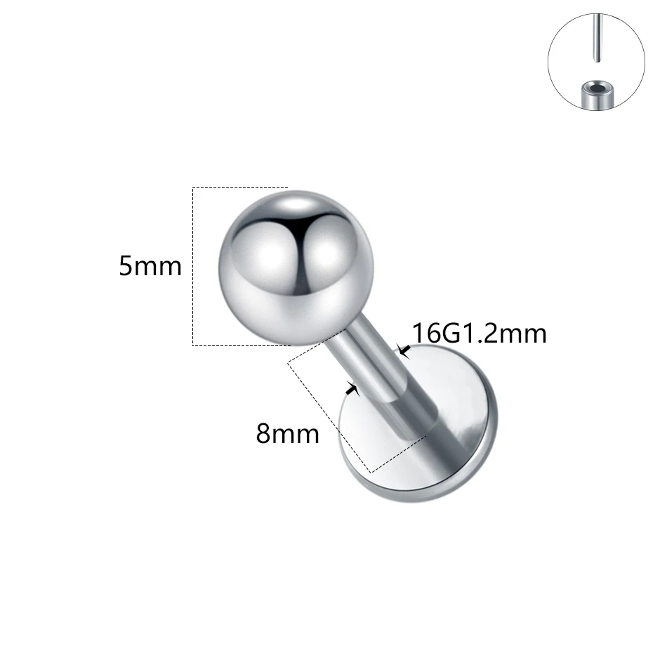 1/5PCS Titanium Threadless Labret Studs Piercing 16G Star Push Pin Cartilage Helix Tragus Earrings for Women Lip Stud Earrings image 3