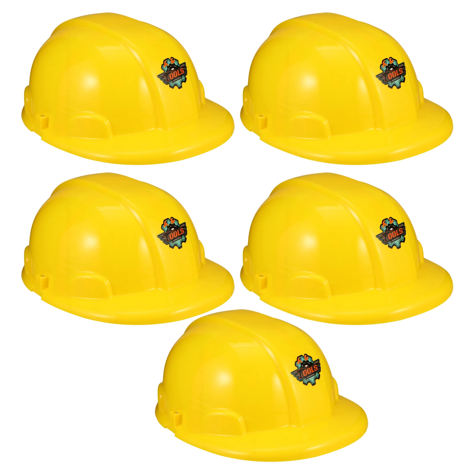 5 Pcs Toy Engineering Hat Kids Party Construction for Hard Equipment Plastic Plaything Yellow Supplies Travel Boy