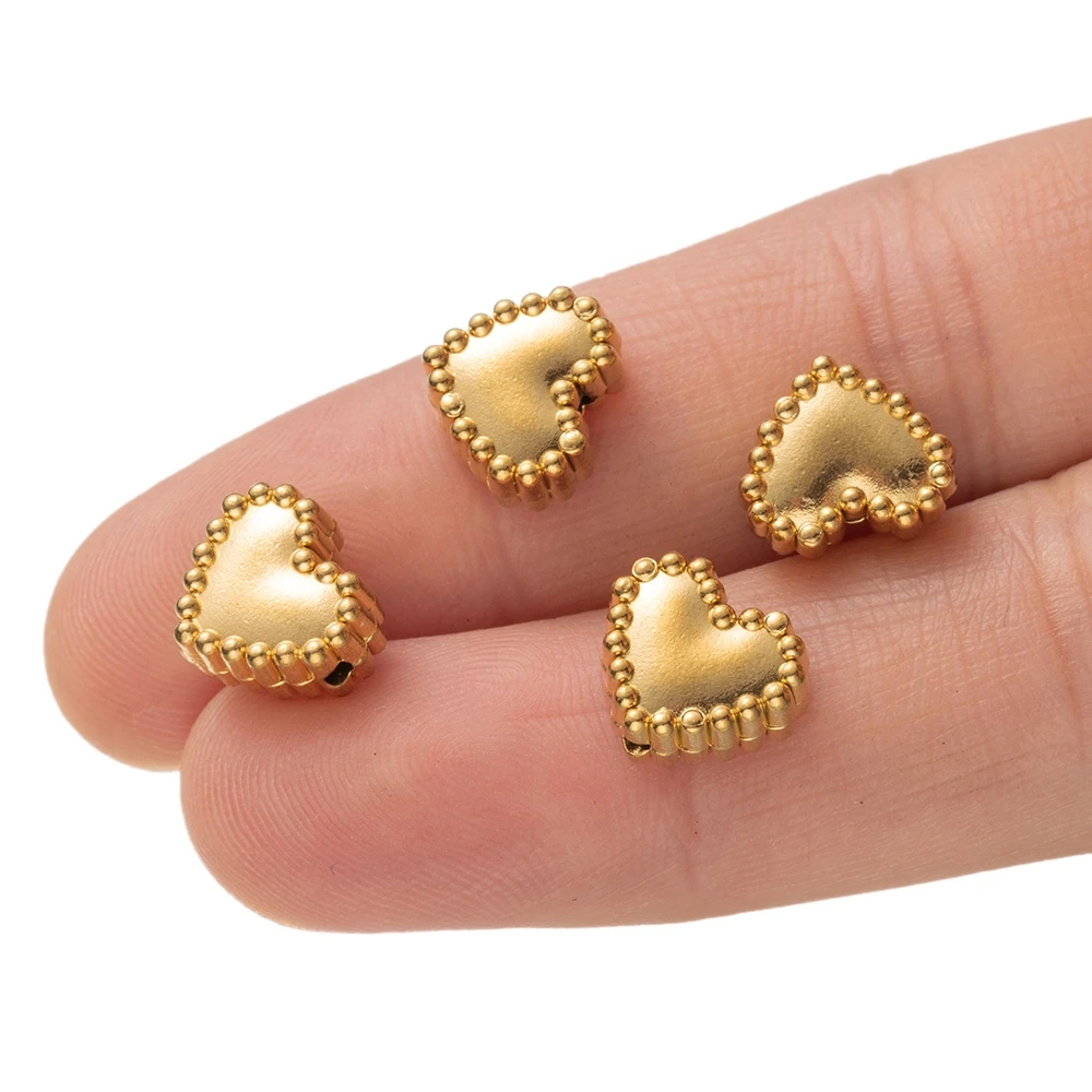 10pcs Stainless Steel Metal Beads Star Heart Spacer Beads For Bracelet Making,Separators for Beads,DIY Jewelry Making Materials image 3