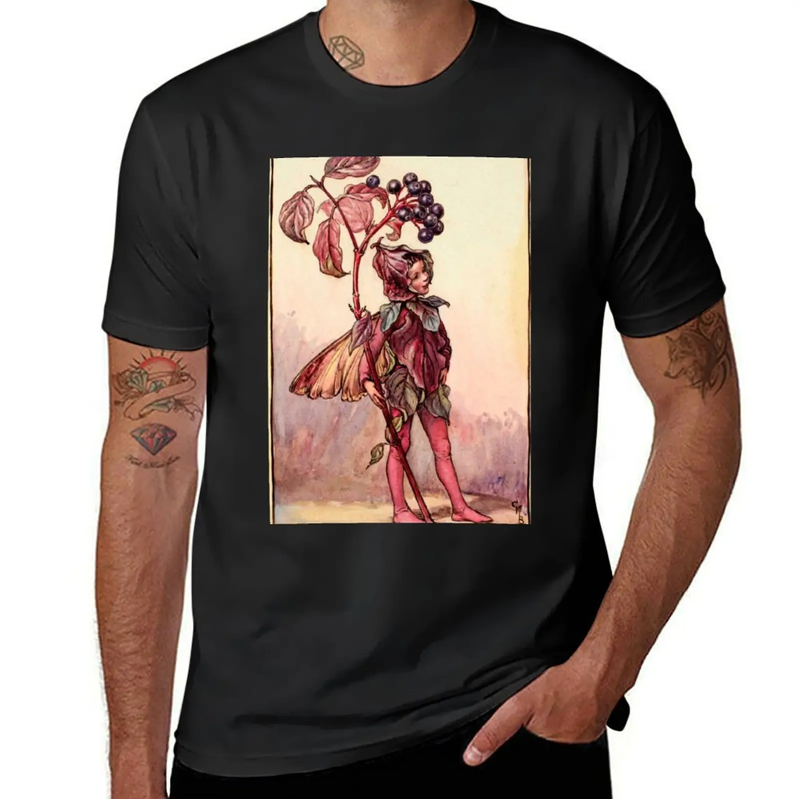 Dogwood fairy T-Shirt summer tops vintage clothes mens clothing