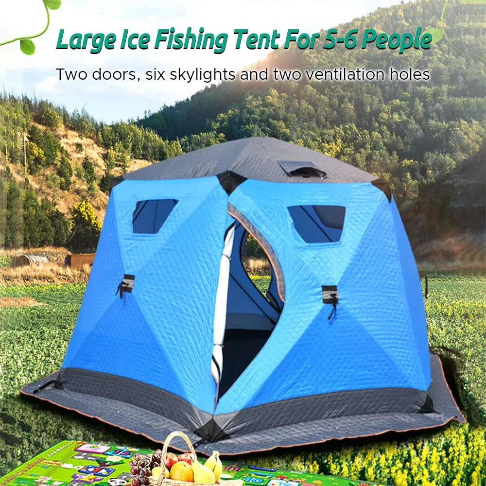 Fishing Tent for Winter Fishing  Camping  and Outdoor Activities Portable  Lightweight  and Waterproof  6 Person Shelter