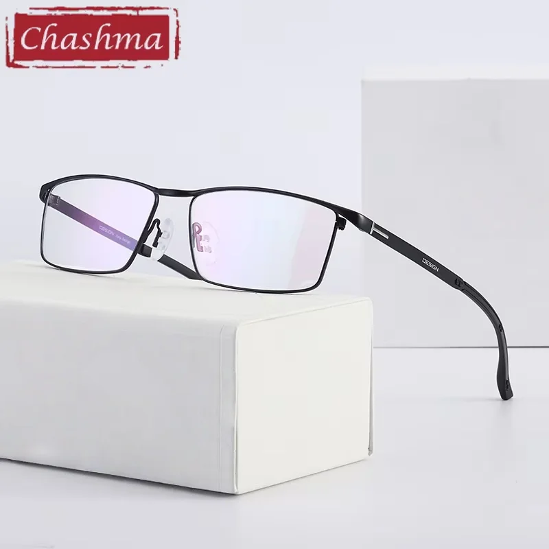 

Широкая оправа для очков Chashma из титанового сплава, мужские квадратные очки для близорукости, оптические очки по рецепту, новинка 2020, дизайнерские очки высокого качества