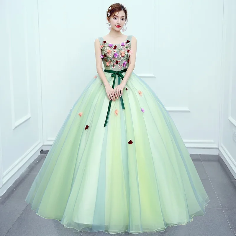 

New Arrival Cabdy Color Sweet Evening Dress Princess Ball Gown Bow Fresh Flower Cut-out Fashion for Formal Performance