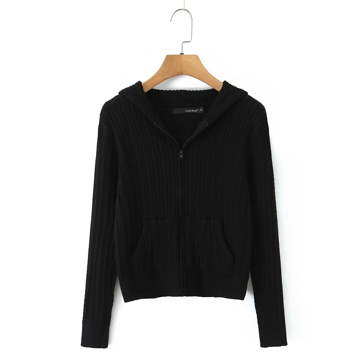 الأمريكية الرجعية تويست سستة مقنعين التخسيس المفتوحة سترة ort محبوك الأعلى تنوعا كلية Sle المرأة طويلة Sve Jaet