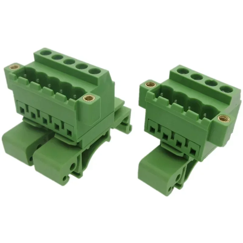 5sets female and male solderless docking rail 2EDG-UVKM-5.08mm with ear guide rail installation wiring terminal set 2-24p