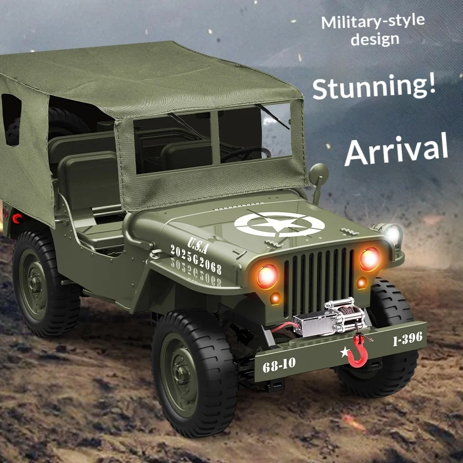 

C8815 Rc Car 1:10 Full Scale Four Wheel Drive Military Simulation Jeep Off Road Remote Control Vehicle For Outdoor Adult Gift