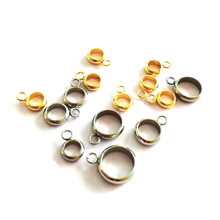 10pcs Stainless steel circle septum Septum piece beaded handstring DIY jewelry accessories Multiple specifications