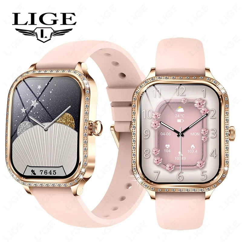 

LIGE Smart Watch For Women Full Touch Screen Bluetooth Call Waterproof Watches Sport Fitness Tracker Smartwatch Lady Reloj Mujer