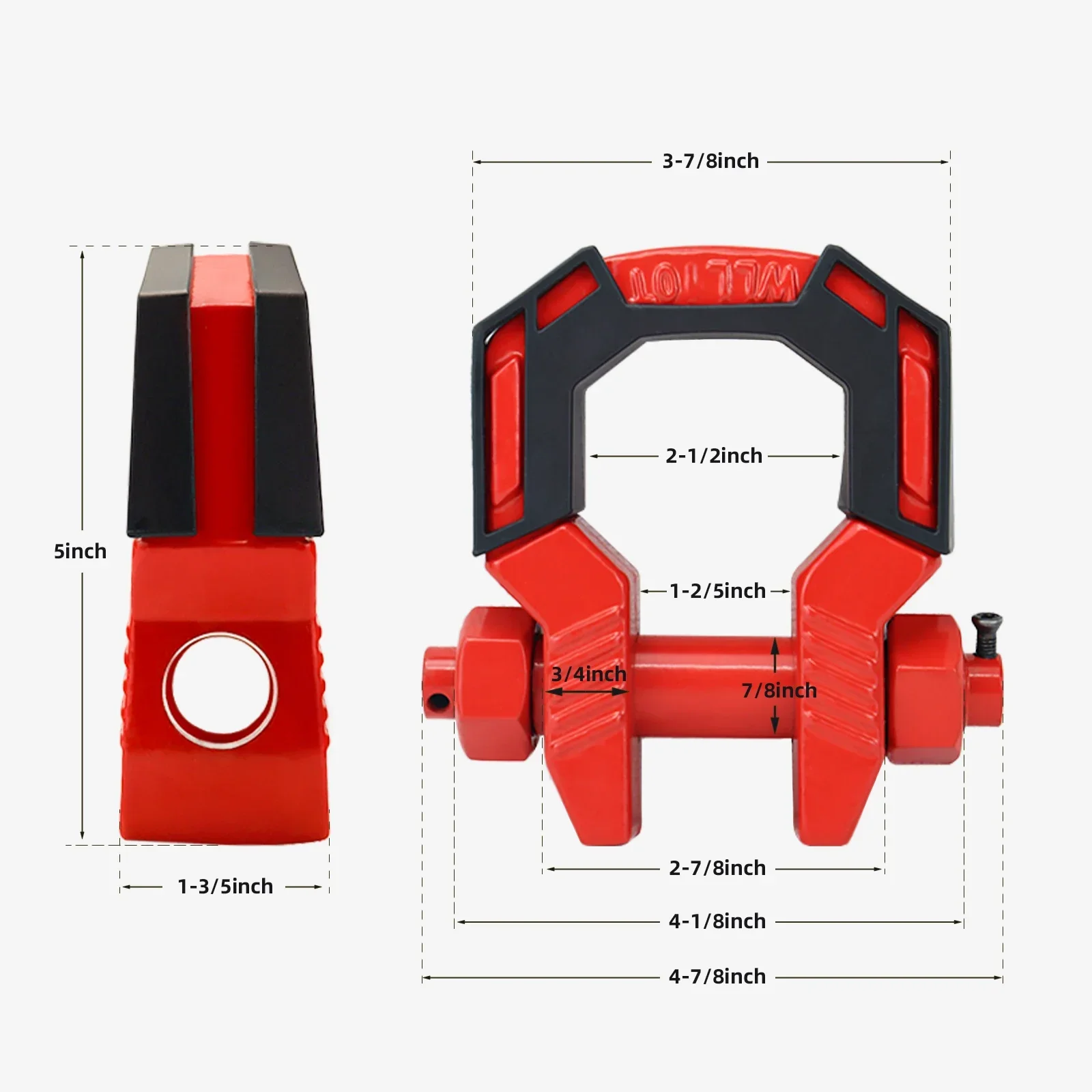 1PCS D Ring Shackles 88,000 Lbs Breaking force，Heavy Duty 3/4” Shackle with 7/8 Pin for Tow Strap, Winch, Off-Road Vehicle