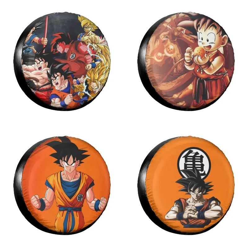 

Son Goku Cool Spare Tire Cover Case Bag Pouch Waterproof Japanese Anime Wheel Covers For Car Honda 14" 15" 16" 1